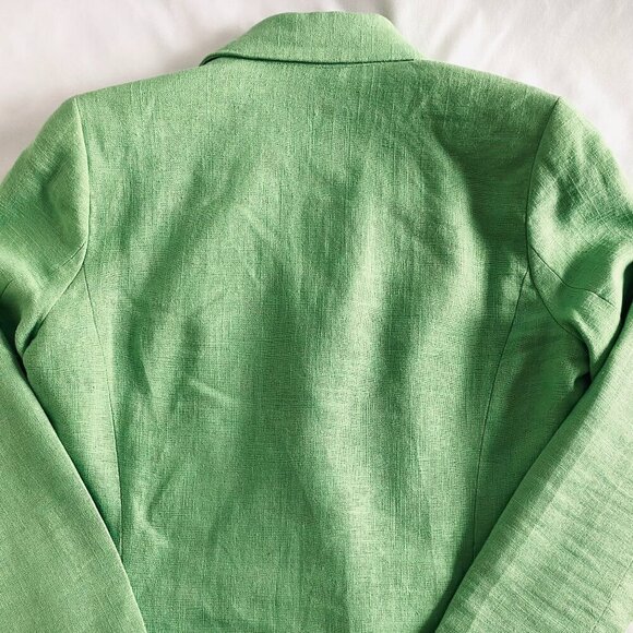 House of Harlow 1960 green linen double breasted blazer Womens Small luxury - Picture 7 of 11